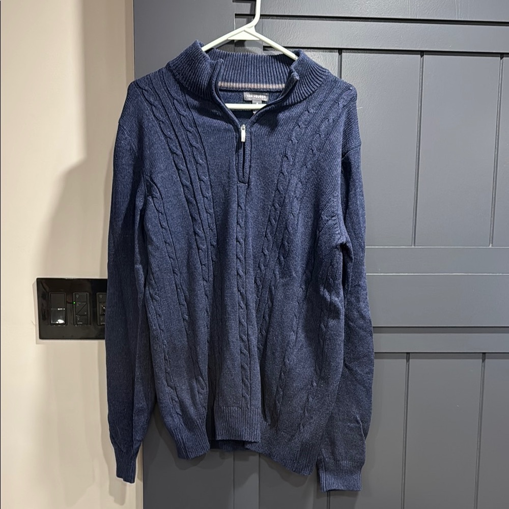 Van Heusen Men's Navy Zip-Up Sweater
